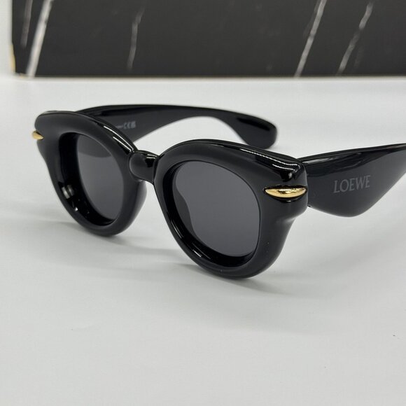 NEW LOEWE LW40118I 01A WOMEN SUNGLASSES BLACK LOEWE EYEWEAR - Picture 8 of 12